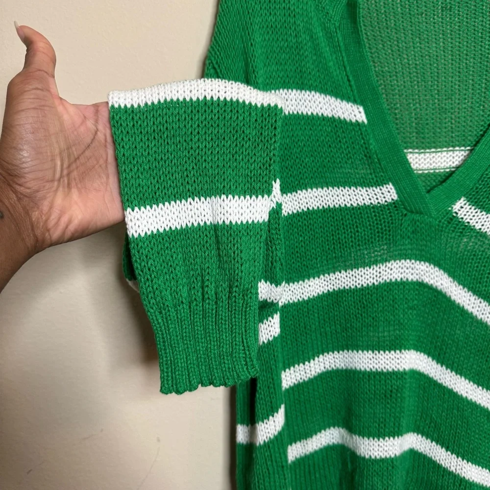 Wooden Ships Margot Striped V-Neck Sweater - Picture 6 of 10